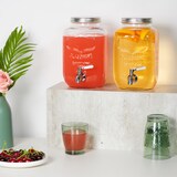 thumbnail of Relaxdays Getränkespender im 2er Set, Limobehälter 4L, Zapfhahn und Deckel, Wasserspender, Glas & Edelstahl, transparent