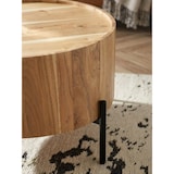 thumbnail of Couchtisch Akazie Massivholz 60x60x41 cm Rund mit Metallgestell, Kleiner Sofatisch Modern, Wohnzimmertisch Couch, Kaffeetisch Braun /