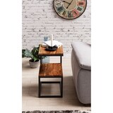 thumbnail of Beistelltisch S-Form Massivholz Metall Wohnzimmertisch Anstelltisch Landhaus