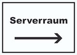 thumbnail of Serverraum Schild mit Text und Richtungspfeil rechts Computer IT PC waagerecht A4 (210x297mm)