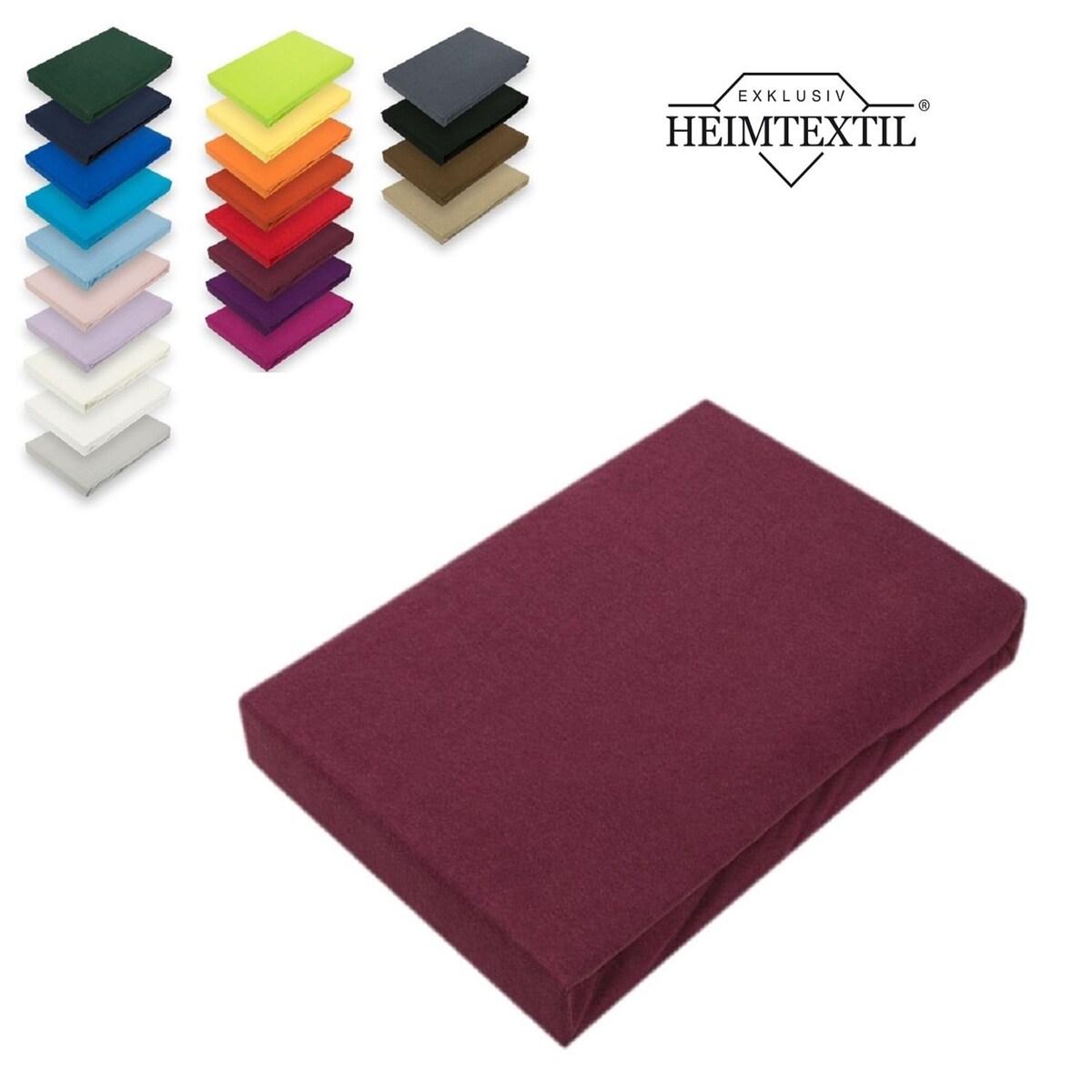 EXKLUSIV HEIMTEXTIL Microfaser Marke Spannbettlaken 90 - 100 x 200 cm + 30 cm Bordeaux