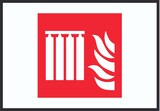 thumbnail of Fest eingebaute Feuerlöschmittel-Batterie Symbol Schild A2 Rückseite selbstklebend