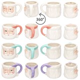 thumbnail of 6x Kaffeebecher Nikolaus 280ml 4 Farben Glühwein Pastell Weihnachten Pott Tasse