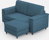 thumbnail of Mittleres 2-Sitzer-Sofa Marrak (zwei 70-cm-Sitze) + Pouf, Außenmaße L.168 T.145, Avio-Farbe