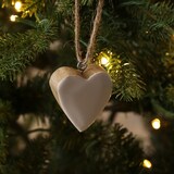 thumbnail of Holzherz Dekoherz Hängeherz Mangoholz Kordel Anhänger emailliert natur weiß