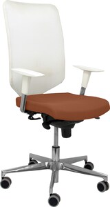 thumbnail of Ossa blanca Silla  y  Respaldo de malla en color blanco y asiento tapizado en tejido BALI color marrón