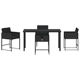 thumbnail of vidaXL 5-teiliges Gartenset mit Kissen in Schwarz aus Poly Rattan