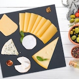 thumbnail of Relaxdays Schieferplatte 6er Set, Servierplatte Quadrat, 25 x 25 cm, zum Servieren von Käse, Sushi, Desserts, schwarz