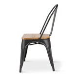 thumbnail of Kosmi - Chaise Noire en métal et Bois Clair Style Industriel Factory en métal Noir Mat et Assise en Bois Clair