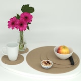 thumbnail of BIASTO - Premium Filz Untersetzer - rund 10cm - Farbe: natur (HF038). Design Glas-Untersetzer für Getränke, Tisch, Bar, Tasse, Vase