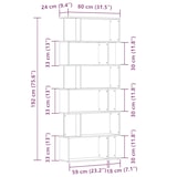 thumbnail of vidaXL Bücherregal Artisan-Eiche 80x24x192 cm Holzwerkstoff