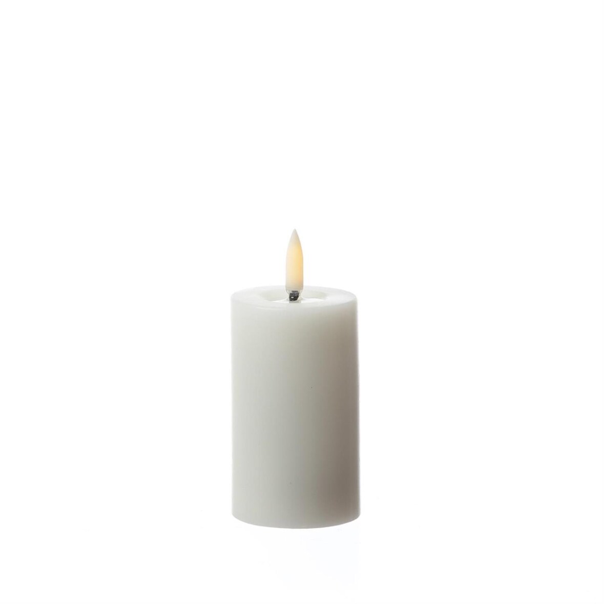 LED Mini Kerze Thea Uyuni Echtwachs Timer bis 400 Std. D: 5cm weiß