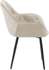 thumbnail of DELUKE® Esszimmerstuhl VIVI - Creme Samt, Metall 83x58x62cm Strapazierfähiger & pflegeleichter Bezug Esszimmerstühle Stuhl Esszimmer Küchenstühle