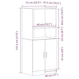 thumbnail of vidaXL Küchenschrank Schwarz 57x41,5x131,5 cm Holzwerkstoff