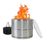 thumbnail of Feuerschale Outdoor Edelstahl 40x50x50 cm Silber tragbar mit Ascheauffangbehälter für Terrasse Camping, effiziente Verbrennung, schnell aufgebaut