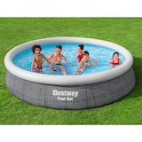 thumbnail of Bestway Fast Set runder aufblasbarer Pool mit Filterpumpe, graue Rattanoptik, 366 x 76 cm