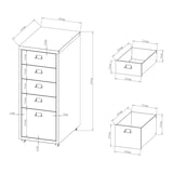 thumbnail of Helloshop26 - Caisson de bureau armoire meuble de rangement à roulettes avec 5 tiroirs 69 x 28 x 41 cm acier rouge 03_0009105