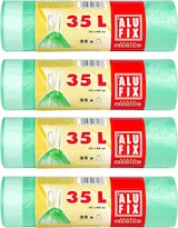 thumbnail of 100x ALUFIX Müllsäcke Müllbeutel mit Zugband 35L HDPE grün 53 x 60 cm