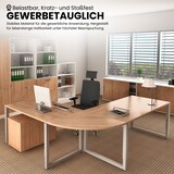thumbnail of bümö höhenverstellbarer Schreibtisch R-Serie 180x80 cm in grau, Gestell in Silber - großer PC Tisch für's Büro manuell höhenverstellbar,