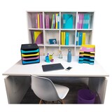 thumbnail of EXACOMPTA Cestino gettacarte Ecobin 45319D, capacità 15 litri, in polipropilene, (PxlxAlt) 26,3x26,3x33,5 cm, gamma Chromaline, Viola. Conf. da 8 pz.