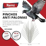 thumbnail of Remi Hogar 5 Metros Pinchos Antipalomas | 10 Tiras de 50cm Montadas con Base Transparente |Púas para Palomas de Acero Inoxidable