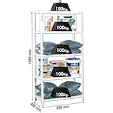 thumbnail of SimonRack Scaffali Metallo Garage 1800x800x400 mm, 5 Ripiani in Acciaio, Portata, 100 kg per Ripiano, Bianco – Comfort