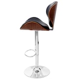 thumbnail of Barhocker Foxrock, Barstuhl, Holz Bugholz Retro-Design ~ Walnuss-Optik, Kunstleder schwarz