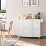 thumbnail of HOMCOM Carrinho Cozinha com Rodas 3 Gavetas 1 Armário 128,8x75,5x92,5cm Branco