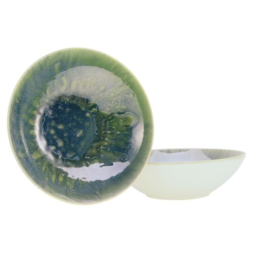 CreaTable Yuki Grün-blau Schüssel 2-tlg Steinzeug