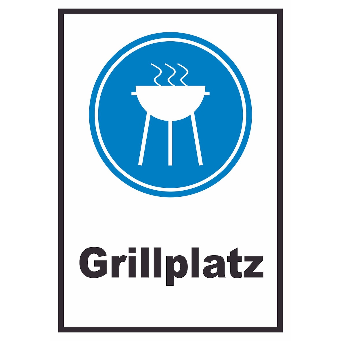 Grillplatz Schild A1 Rückseite selbstklebend