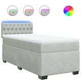 thumbnail of vidaXL Boxspringbett mit Matratze Hellgrau 90x190 cm Samt