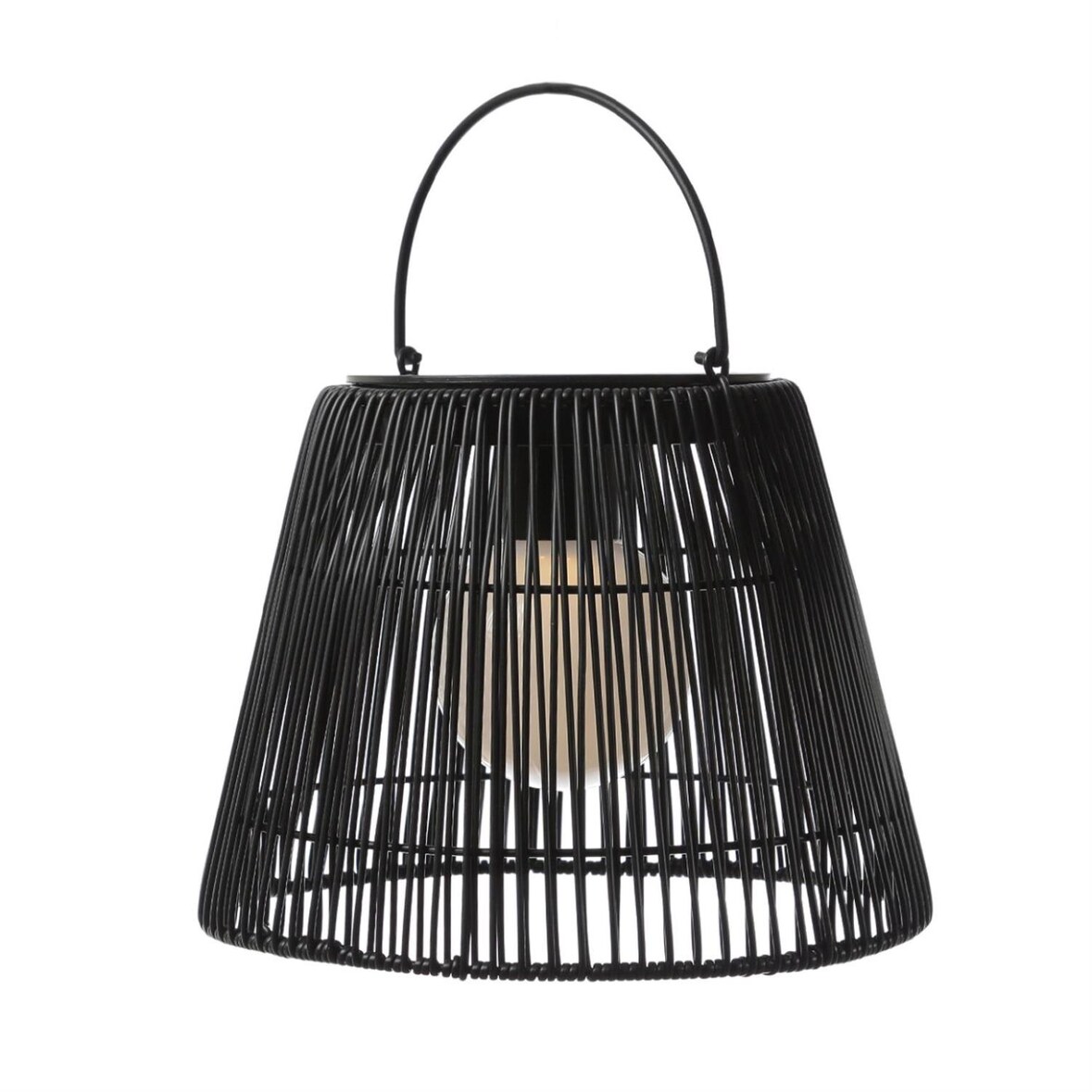 LED Solar Laterne Hängeleuchte in Rattanoptik Solarleuchte schwarz