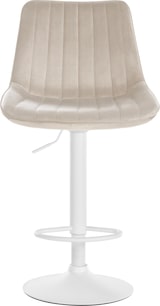 thumbnail of 2er Set Barhocker Toni Samt creme/Metall matt weiss