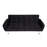 thumbnail of Sofa HWC-K19, Couch Schlafsofa Gästebett Bettsofa Klappsofa, Nosagfederung Schlaffunktion 203cm ~ Samt schwarz