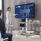 thumbnail of ONKRON Soporte TV con ruedas para pantallas de 40”-70" hasta 45,5 kg Soporte TV móvil Max VESA 600x400 Altura Ajustable TS1552-W Blanco