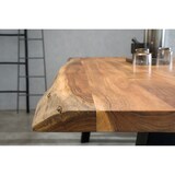 thumbnail of SalesFever Massiver Esstisch 3,5 cm Akazie Natur Baumkante 220 x 110 V-Gestell Schwarz