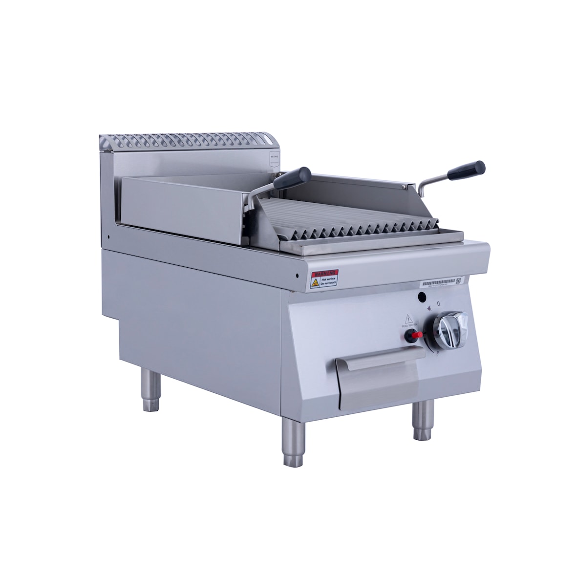 METRO PROFESSIONAL Gas Rostbräter Aufsatzgerät GGCB1700, Edelstahl, 35.6 x 51 cm, 7 kW, gewellt