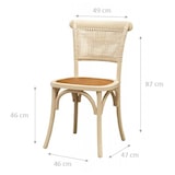 thumbnail of Biscottini Esszimmerstühle | Rattanstuhl 87X46x47 cm | Restaurantstühle | Holzstuhl | Küchenstühle | Wohnzimmersessel | Thonet Stuhl