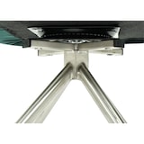 thumbnail of Esszimmerstuhl HWC-G67, Küchenstuhl Stuhl mit Armlehne, drehbar Auto-Position, Samt FSC® ~ grün, Edelstahl