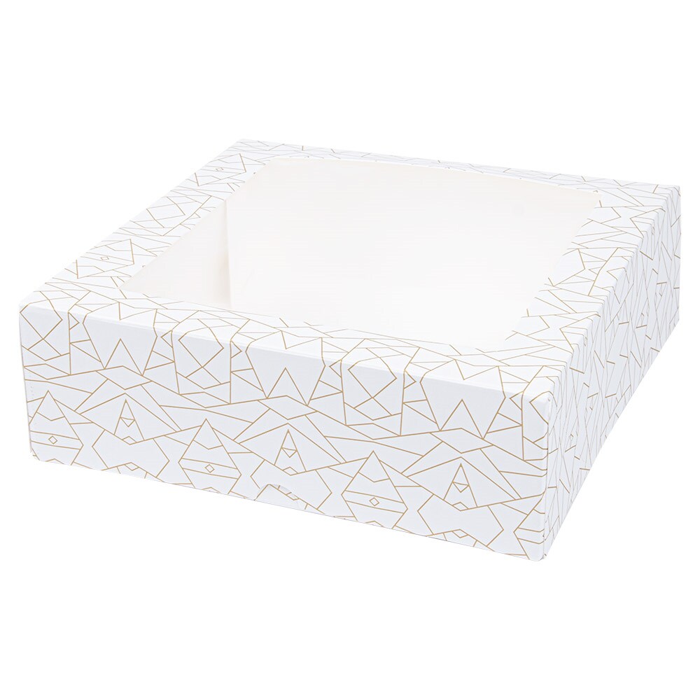 Cajas Pastelería Con Ventana 'Thepack' 250 G/M2 + Opp 23X23X7,5 Cm Blanco Cartón Ondulado Nano-Micro (200 Unidades)