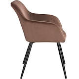 thumbnail of tectake Esszimmerstuhl Marilyn Samtoptik, schwarze Stuhlbeine - 6er Set braun/schwarz