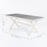 thumbnail of Mesa Extensível 162-202, Tampo Cerâmico, Alumínio e Cerâmica, Cor Branco Envelhecido, 162-202 cm x 92 cm x 78 cm de altura