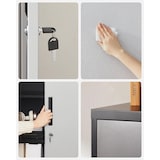 thumbnail of Metallschrank 180 x 80 x 40 cm, 5 Ebenen, Mehrzweckschrank,  aus Pulverbeschichteter Stahl, verstellbare Ablagen, silbern-schwarz