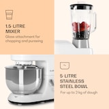 thumbnail of Klarstein Lucia Küchenmaschine 3-in-1 1800 W / 2,7 PS 5 Ltr Edelstahl BPA-frei Weiß