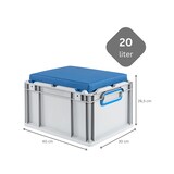 thumbnail of PROREGAL Eurobox NextGen Seat Box Blau | HxBxT 26,5x30x40cm | 20 Liter | Griffe geschlossen | Eurobehälter, Sitzbox, Transportbox, Transportbehälter