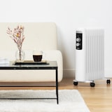 thumbnail of H.Koenig WARM110 Ölradiator, 3 Stufen, elektrisch, geringer Energieverbrauch, automatische Abschaltung, einstellbarer Thermostat, mobil, weiß, 2500W