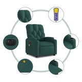 thumbnail of vidaXL Massagesessel Elektrisch Dunkelgrün Stoff