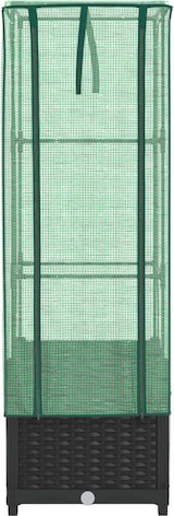 thumbnail of vidaXL Hochbeet mit Gewächshaus-Aufsatz Rattan-Optik 40x40x139 cm