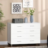 thumbnail of HOMCOM cómoda con 4 cajones cómoda de dormitorio de madera con patas cómoda de noche moderno para salón oficina entrada 112x38,2x81 cm blanco