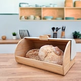 thumbnail of Briebe BB1162WHT Brotkasten für Brotaufbewahrung, Bambusholz, Schiebedeckel, Brotbox Aufbewahrung, Weiß